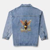 Majestic Queen Bee Illustration mit einer Krone Jeansjacke (Rückseite)
