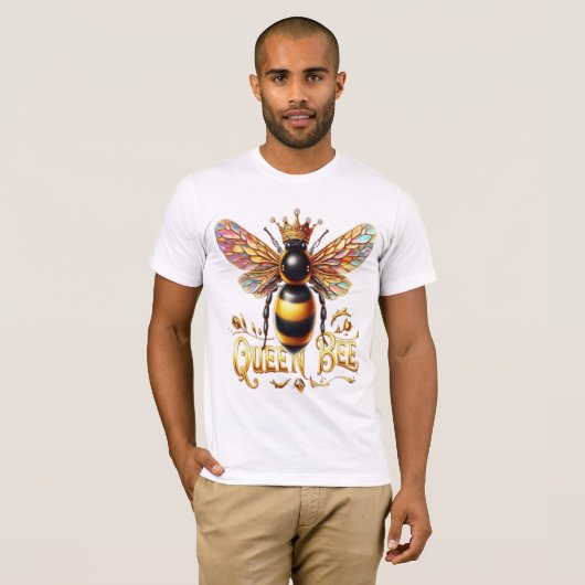 Majestic Queen Bee Illustration mit einer Krone T-Shirt (Vorne ganz)