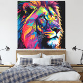 Majestic Rainbow Lion Leinwanddruck (Insitu (Schlafzimmer))