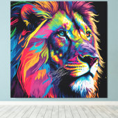 Majestic Rainbow Lion Leinwanddruck (Insitu (Holzboden))