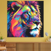 Majestic Rainbow Lion Leinwanddruck (Insitu (Wohnzimmer))