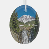 Majestic Rainier mit Myrle Falls, Paradise Ornament Aus Glas (Vorderseite Rechts)