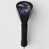 Majestic Raven Portrait - Rabe, Vogel, wild lebend Golf Headcover (Vorderseite)