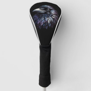 Majestic Raven Portrait - Rabe, Vogel, wild lebend Golf Headcover