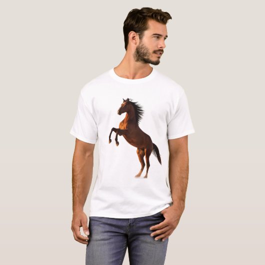 Majestic Rearing Horses Arwork T-Shirt (Vorne ganz)
