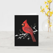 Majestic Red Cardinal Birdwatching Birdwatcher Bir Karte (Gelbe Blume)