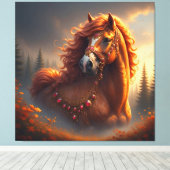 Majestic Red Horse Leinwanddruck (Insitu (Holzboden))