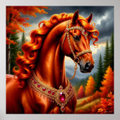 Majestic Red Horse Poster (Vorne)