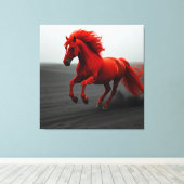 Majestic Red Horse Running Leinwanddruck (Insitu (Holzboden))