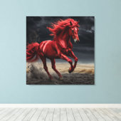 Majestic Red Horse Running Leinwanddruck (Insitu (Holzboden))