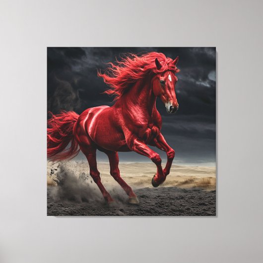 Majestic Red Horse Running Leinwanddruck (Vorderseite)