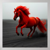 Majestic Red Horse Running Poster (Vorne)