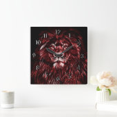 Majestic Red Lion Quadratische Wanduhr (Zuhause)