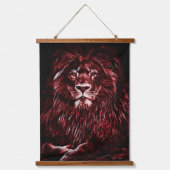 Majestic Red Lion Wandteppich Mit Holzrahmen (Vorderseite)