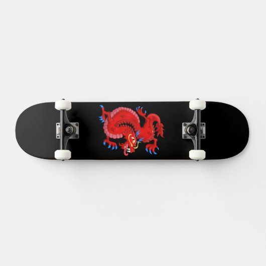 Majestic Red Oriental Dragon Skateboard (Horizontal)