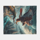 Majestic Red-Tail Hawk Soaring Fleecedecke (Vorderseite (Horizontal))
