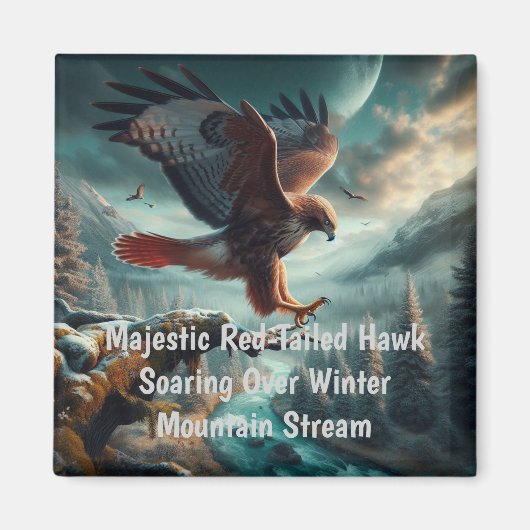 Majestic Red-Tail Hawk Soaring Magnet (Vorne)