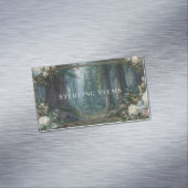 Majestic Redwood Forest Floral Frame Magnetische Visitenkarte (Beispiel)