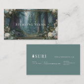 Majestic Redwood Forest Floral Frame Visitenkarte (Vorne/Hinten)