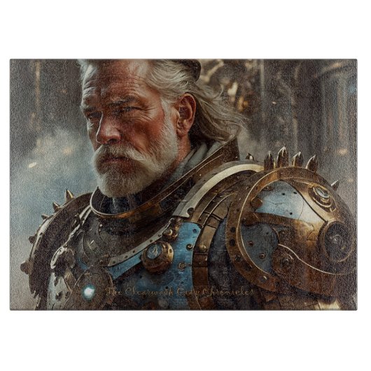 Majestic Regal Steampunk King Glass Chopping Board Schneidebrett (Vorderseite)