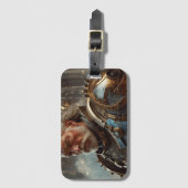 Majestic Regal Steampunk King Luggage Tag Gepäckanhänger (Vorderseite Vertikal)