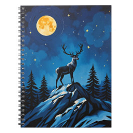 Majestic Reindeer by Moonlight Notebook Notizblock