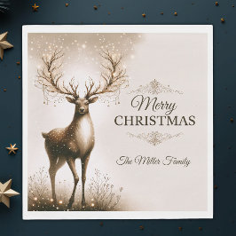 Majestic Reindeer, frohe Weihnachten Personalisier Serviette