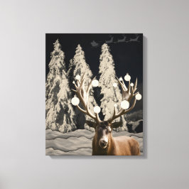 Majestic Reindeer Snow Leinwand Mauer