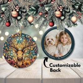 Majestic Rentier Christmas Anpassbare Keramik O Keramik Ornament