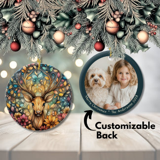 Majestic Rentier Christmas Anpassbare Keramik O Keramik Ornament