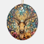 Majestic Rentier Christmas Anpassbare Keramik O Ornament (Links)