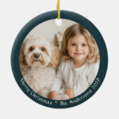 Majestic Rentier Christmas Anpassbare Keramik O Ornament (Hinten)