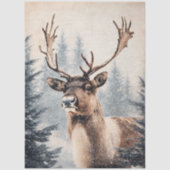 Majestic Rentier im Snowy Forest Decoupage Seidenpapier (Vorderseite)