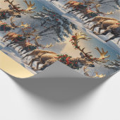 Majestic Rentier in a Winter Wonderland - Matte W Geschenkpapier (Ecke)