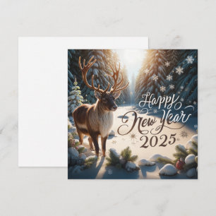 Majestic Rentier New Year 2025 Grußkarte Feiertagskarte