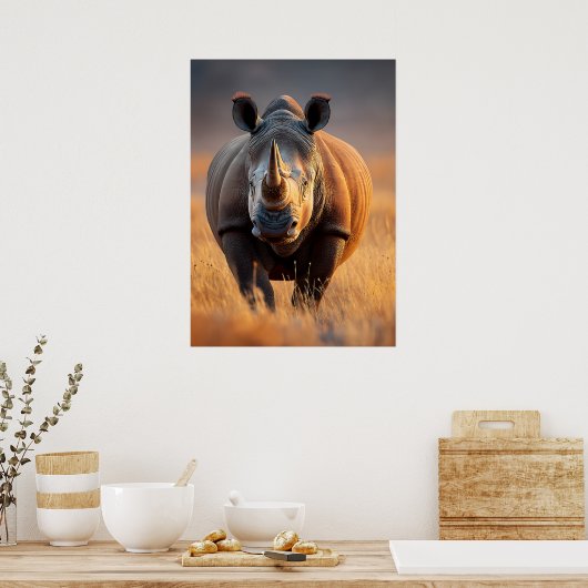 Majestic Rhino Poster (Küche)