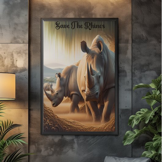 Majestic Rhinos: Ein Fields Grace Poster