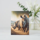 Majestic Rhinos: Ein Fields Grace Postkarte (Stehend Vorderseite)