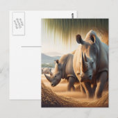 Majestic Rhinos: Ein Fields Grace Postkarte (Vorne/Hinten)