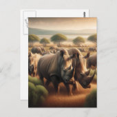 Majestic Rhinos Roaming Postkarte (Vorne/Hinten)