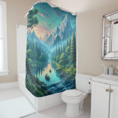 Majestic River in Nature Duschvorhang (Beispiel)