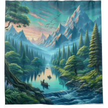 Majestic River in Nature Duschvorhang