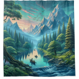 Majestic River in Nature Duschvorhang