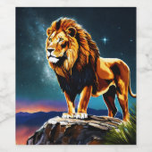 "Majestic Roar: Ein Löwenblick" Weinetikett (Einzelnes Label)