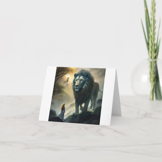 Majestic Roar: Karte zum Thema Löwen und Wächter (Vorderseite)