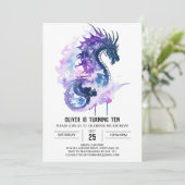 Majestic Roaring Fun Mittelalter Geburtstag Einladung (Stehend Vorderseite)