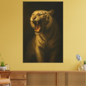 Majestic Roaring White Tiger – Fine Art Premium Ca Leinwanddruck (Insitu (Wohnzimmer))