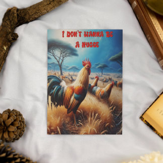 Majestic Rooster Amidt Verdant Grassland Postkarte