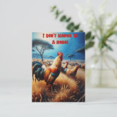 Majestic Rooster Amidt Verdant Grassland Postkarte (Stehend Vorderseite)