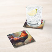 Majestic Rooster Art Paper Untersetzer (Vor Ort)